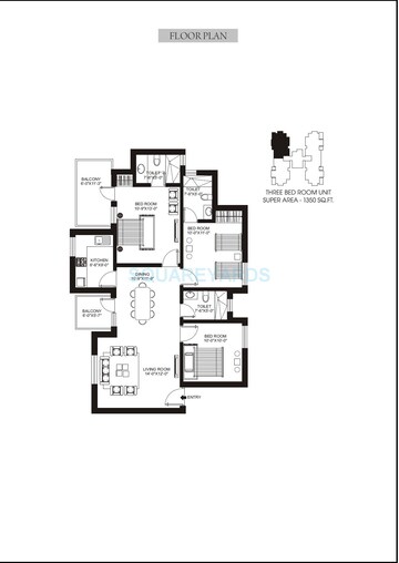  3 BHK Apartment at Orris Aster Court, Sector 85 – for Rent