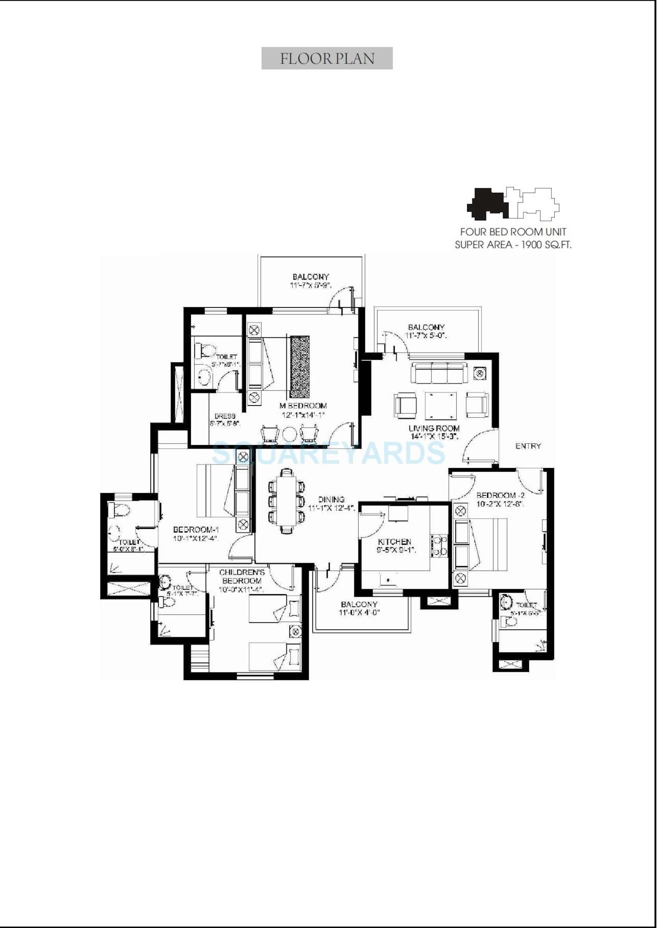 orris aster court apartment 4bhk 1900sqft 1