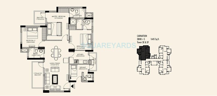 Other, orris-carnation-residency 3 Bedroom 1645 Sq.Ft. Apartment In Sector 85 Gurgaon 9369474