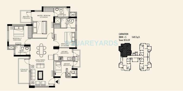 orris carnation residency apartment 3bhk s 1645sqft 1