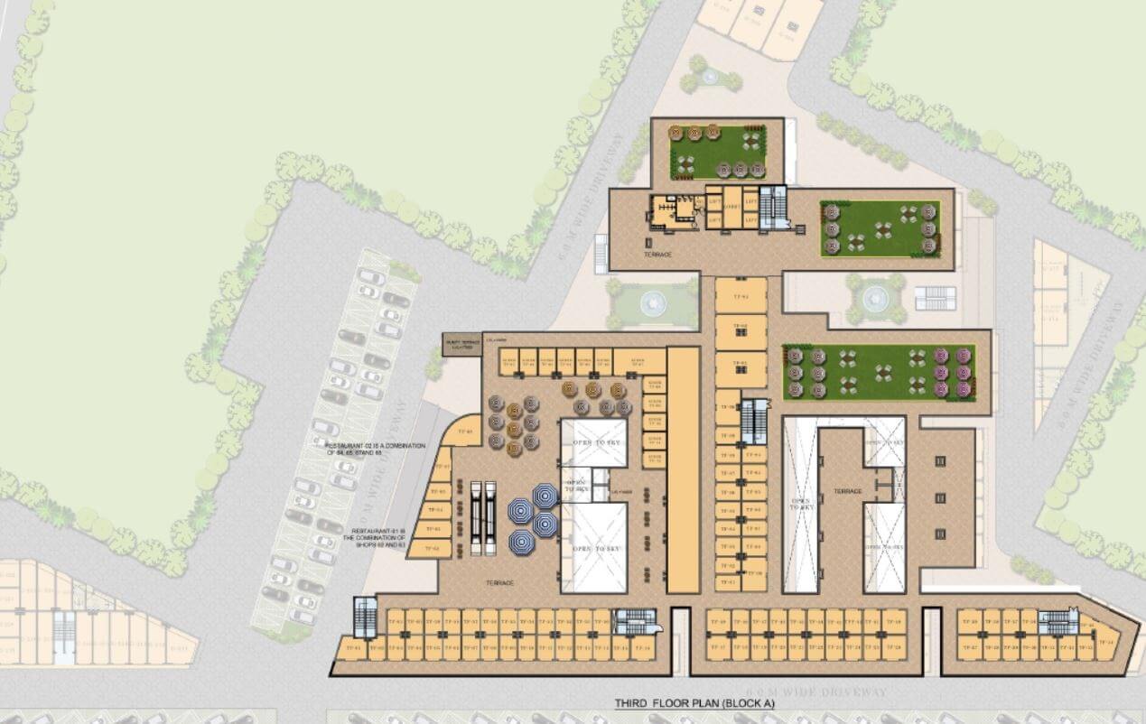 Floor plan of 500 Sq. Ft. Retail Shop in Orris Market City, Gurgaon