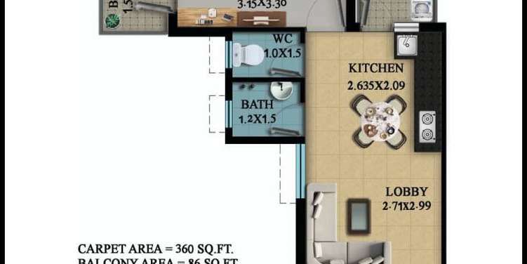 osb golf heights apartment 1 bhk 360sqft 20222821162820