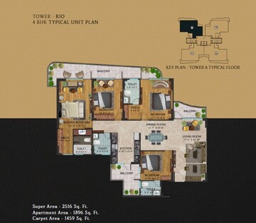  4 BHK Apartment at Oxirich Chintamani, Sector 103 – for Sale