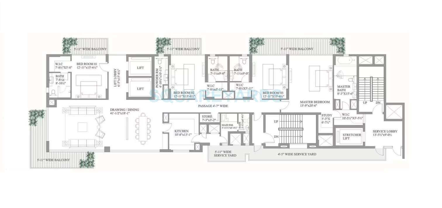 4 BHK 5350 Sq. Ft. Apartment in Paras Quartier - Highend Tower 1