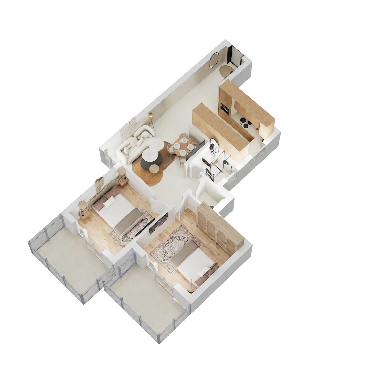 Floor plan of 2 BHK 865 Sq. Ft. Apartment in Pareena Micasa, Gurgaon