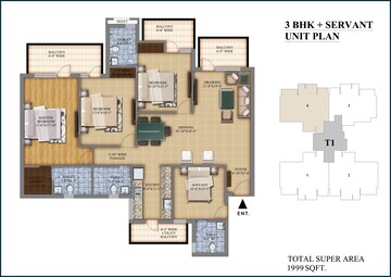 3 BHK Apartment at Pareena Micasa, Nurpur Jharsa – for Rent