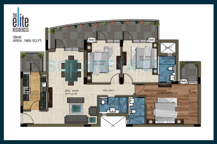 Other, pareena-the-elite-residences 3 Bedroom 1865 Sq.Ft. Apartment In Sector 99 Gurgaon 8925838