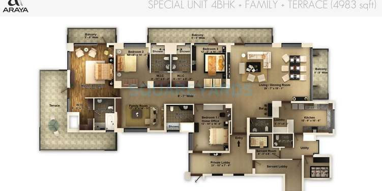 pioneer park araya apartment special unit 4bhk family terrace 4983sqft 1