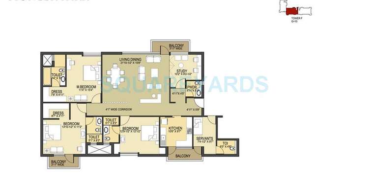 pioneer park phase 1 apartment 3bhk 2250sqft type a1