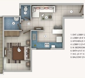 1 BHK 453 Sq. Ft. Apartment in Pivotal Riddhi Siddhi