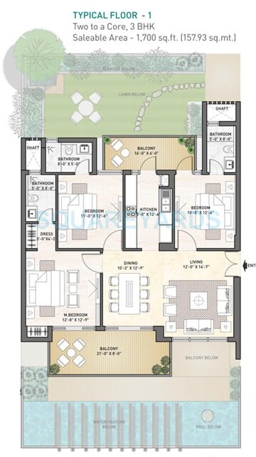  3 BHK Apartment at Puri Diplomatic Greens Phase I, Sector 111 – for Sale