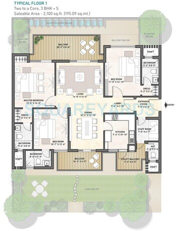  3 BHK Apartment at Puri Diplomatic Greens Phase I, Sector 111 – for Sale