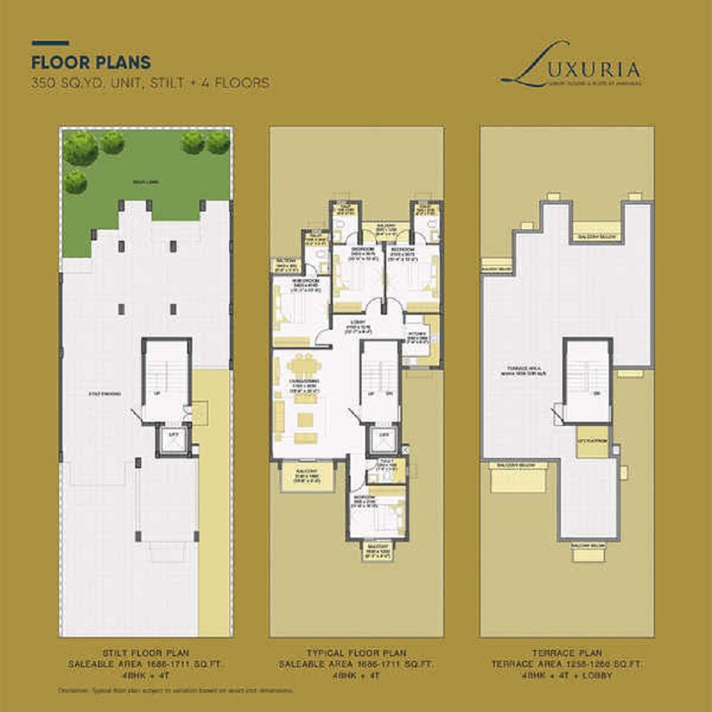 Floor plan of 5 BHK 8700 Sq. Ft. Villa in Puri Diplomatic Greens Villas, Gurgaon
