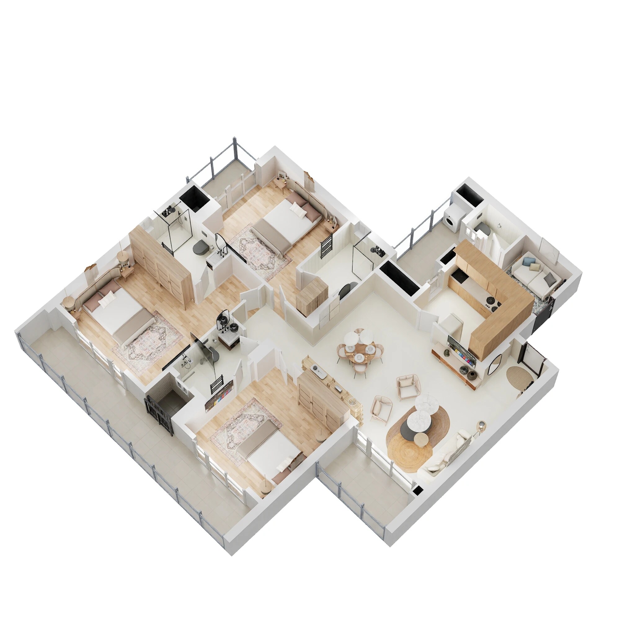 Floor plan of 3 BHK 2250 Sq. Ft. Apartment in Puri The Aravallis, Gurgaon
