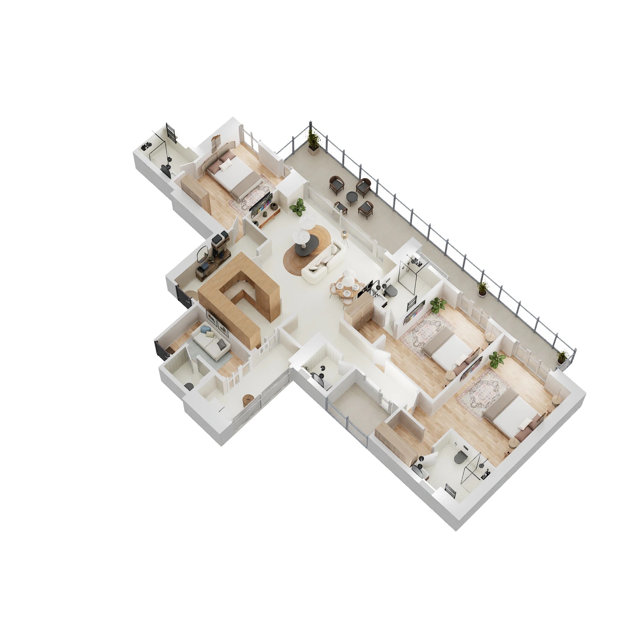 Floor plan of 3 BHK 2270 Sq. Ft. Apartment in Pyramid Alban, Gurgaon