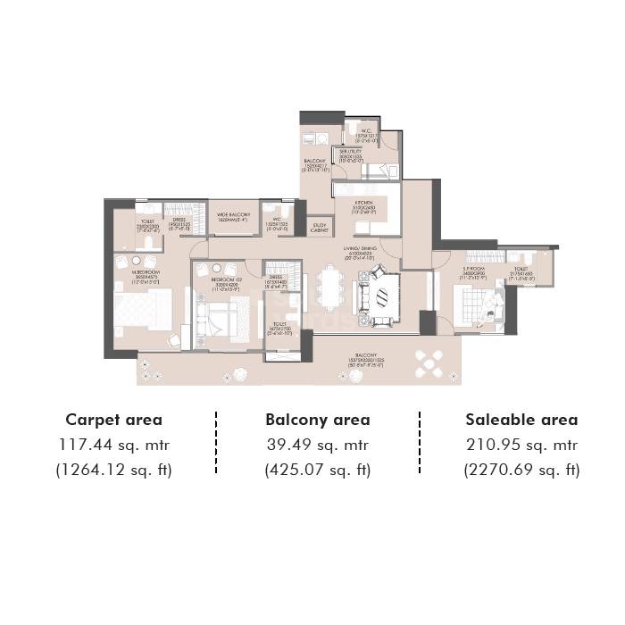 Other, pyramid-alban 3 Bedroom 2270 Sq.Ft. Apartment In Sector 71 Gurgaon 8345049