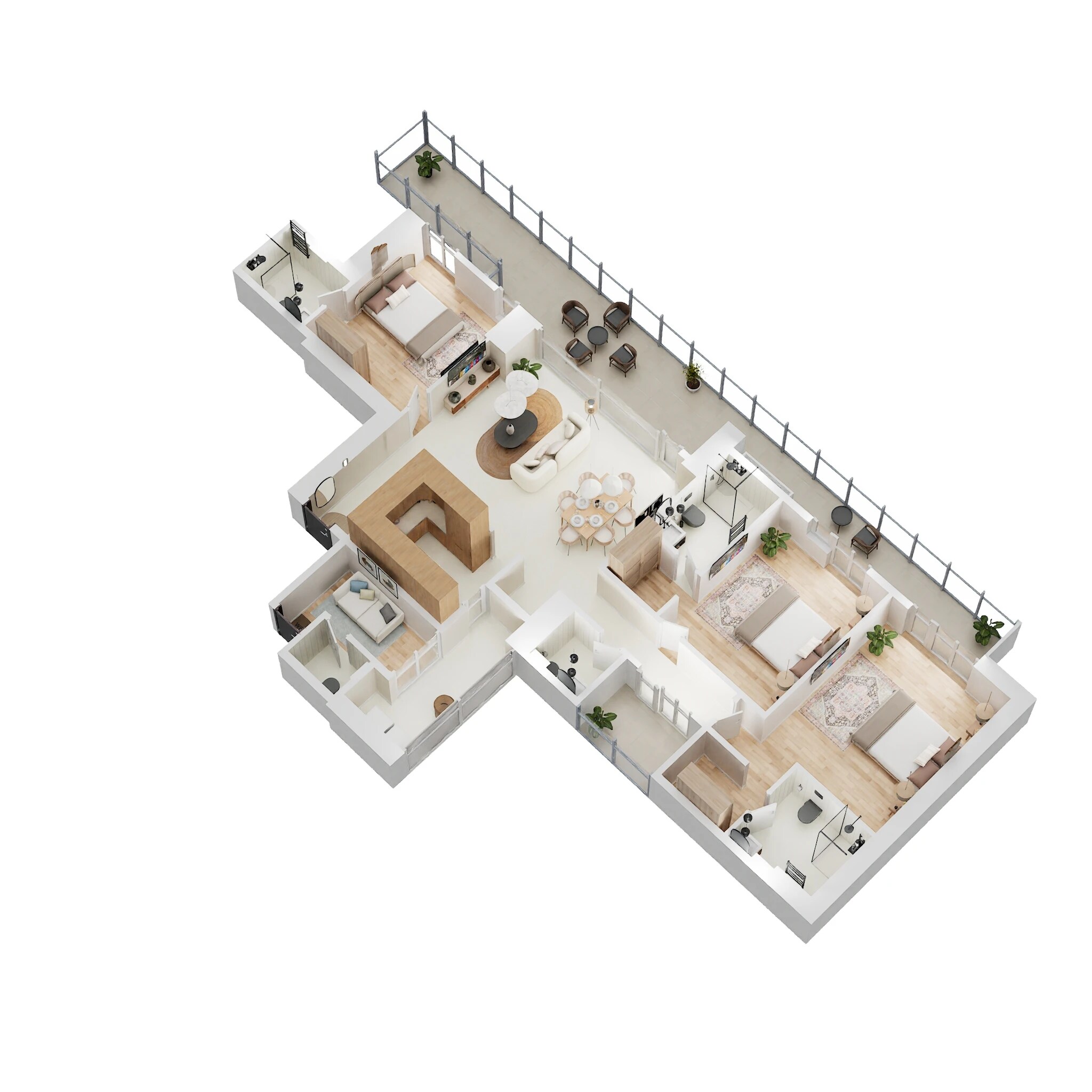Floor plan of 3 BHK 2445 Sq. Ft. Apartment in Pyramid Alban, Gurgaon