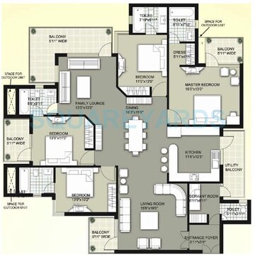  4 BHK Apartment at Raheja Atharva, Sector 109 – for Rent