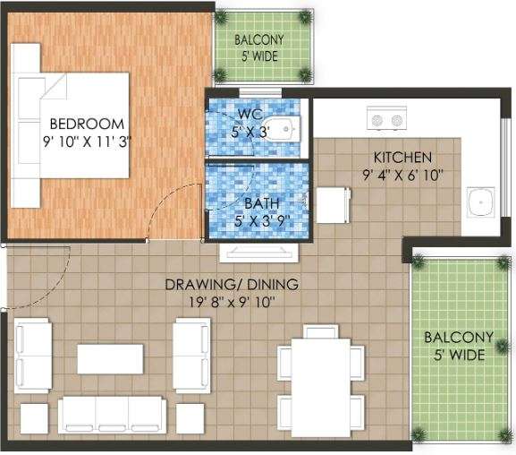 raheja krishna housing scheme apartment 1bhk 414sqft 20200601120655