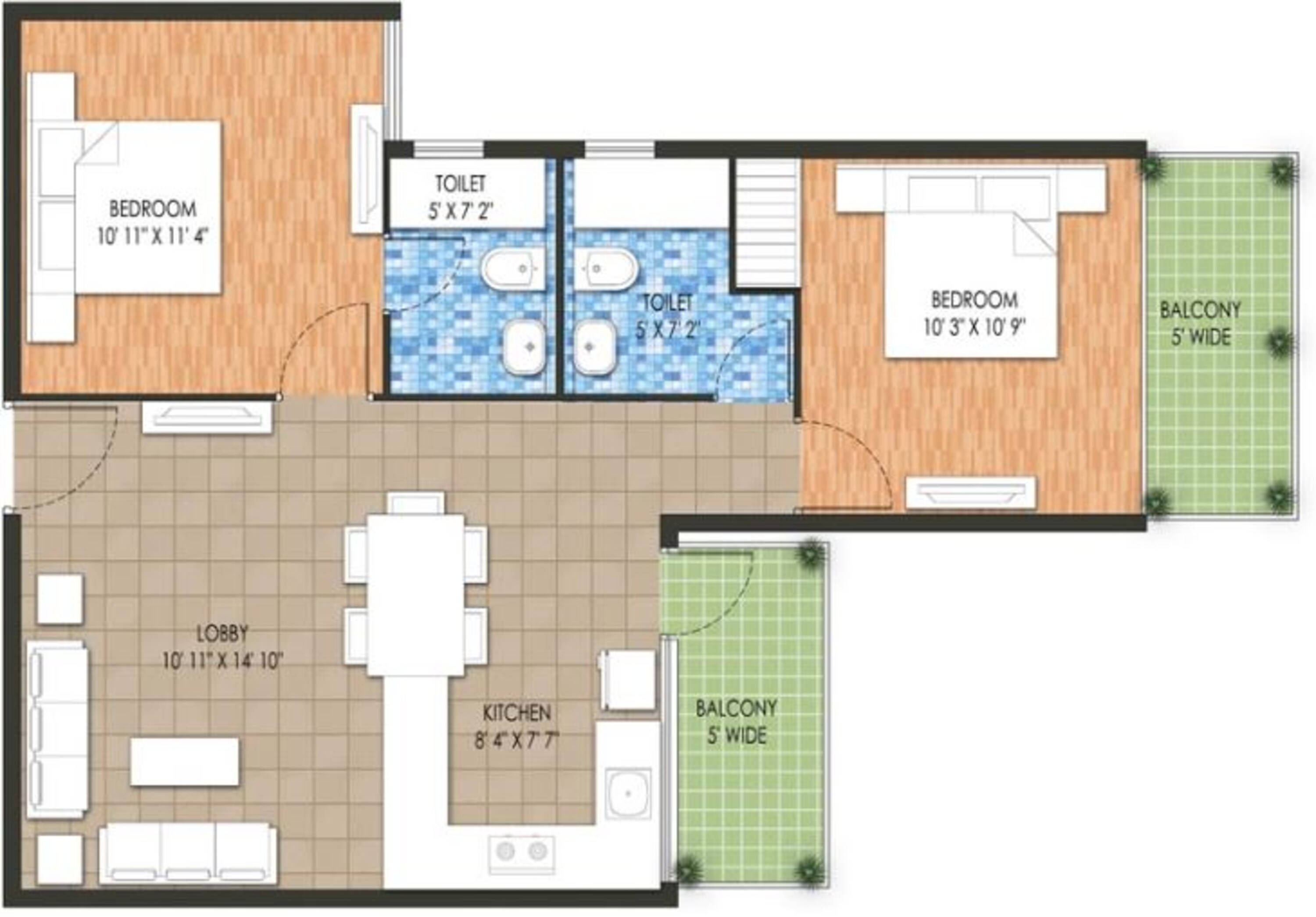 raheja krishna housing scheme apartment 2bhk 630sqft 20200601120626