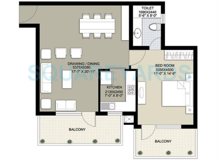 raheja navodaya apartment 1bhk 1100sqft 1