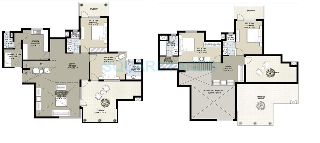 Floor plan of 4 BHK 3215 Sq. Ft. Penthouse in Raheja Navodaya, Gurgaon