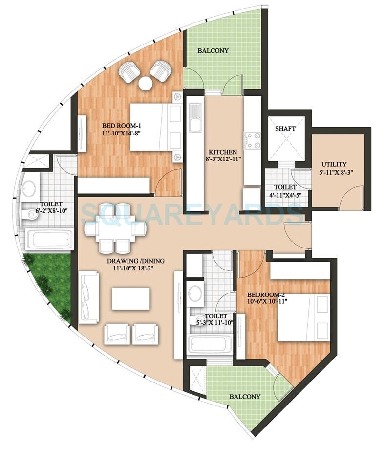 2 BHK 1623 Sq. Ft. Apartment