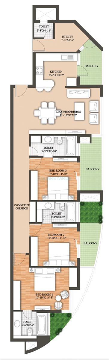 3 BHK 2931 Sq. Ft. Apartment