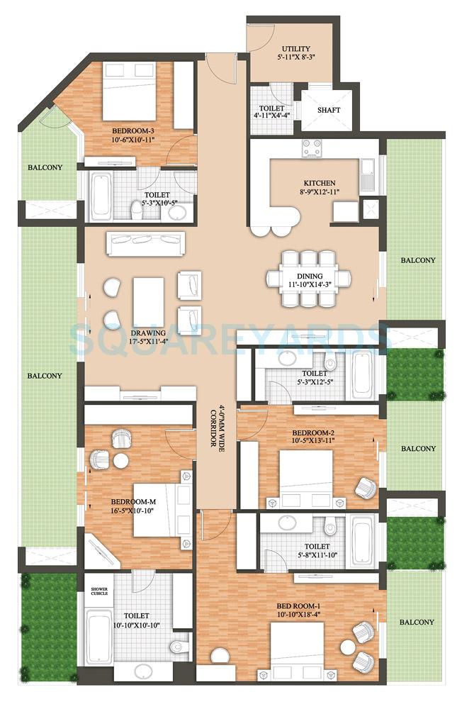 4 BHK 3366 Sq. Ft. Apartment