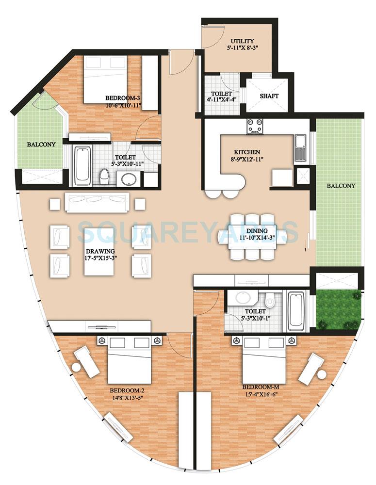 3 BHK 2457 Sq. Ft. Apartment