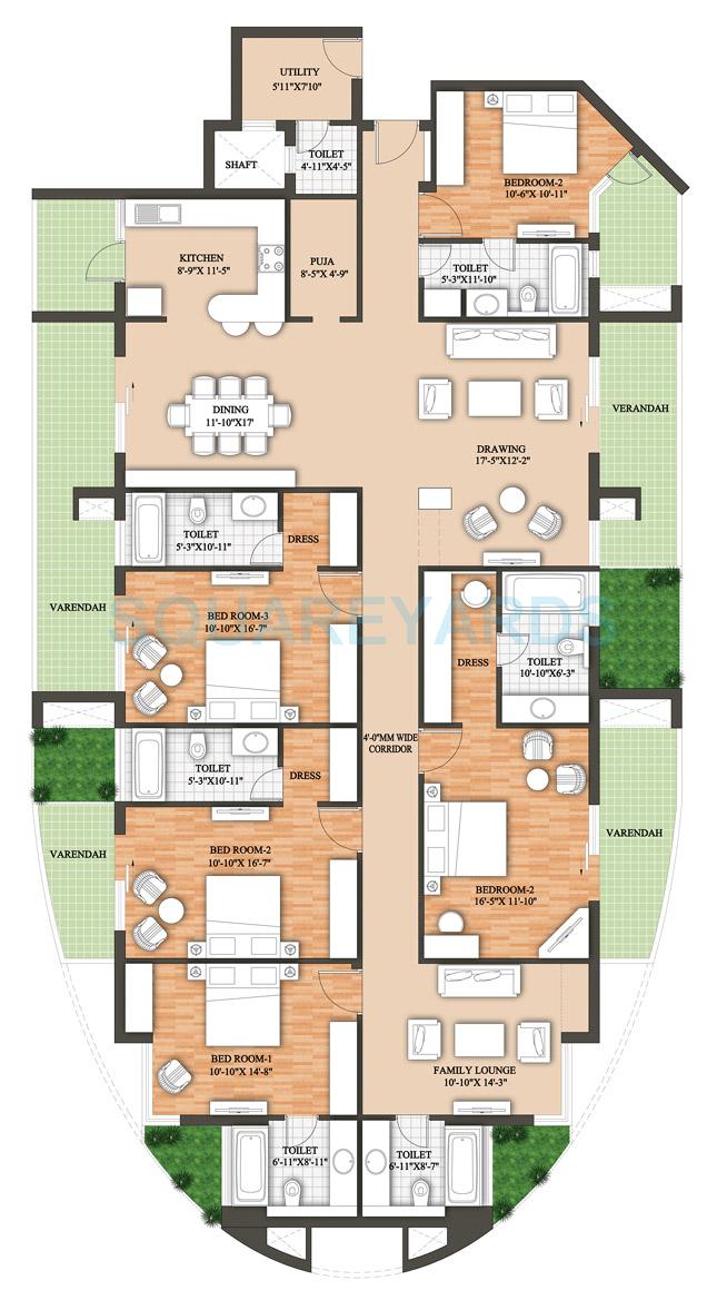 5 BHK 3688 Sq. Ft. Apartment
