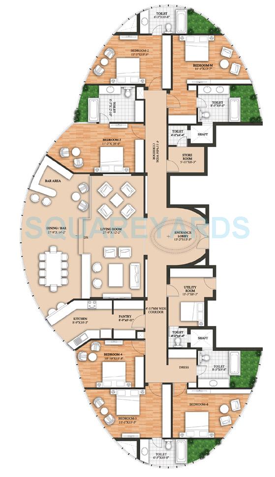 6 BHK 5388 Sq. Ft. Apartment