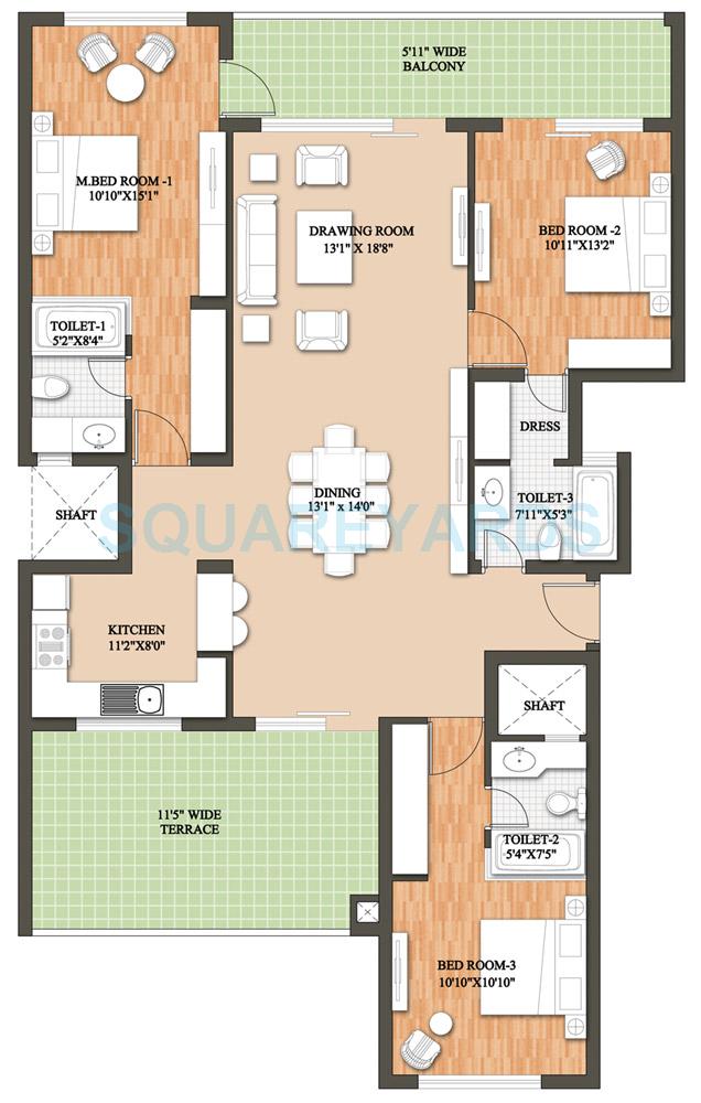 raheja revanta tapas townhouse builder floor 3bhk sf 2073 5sqft 1