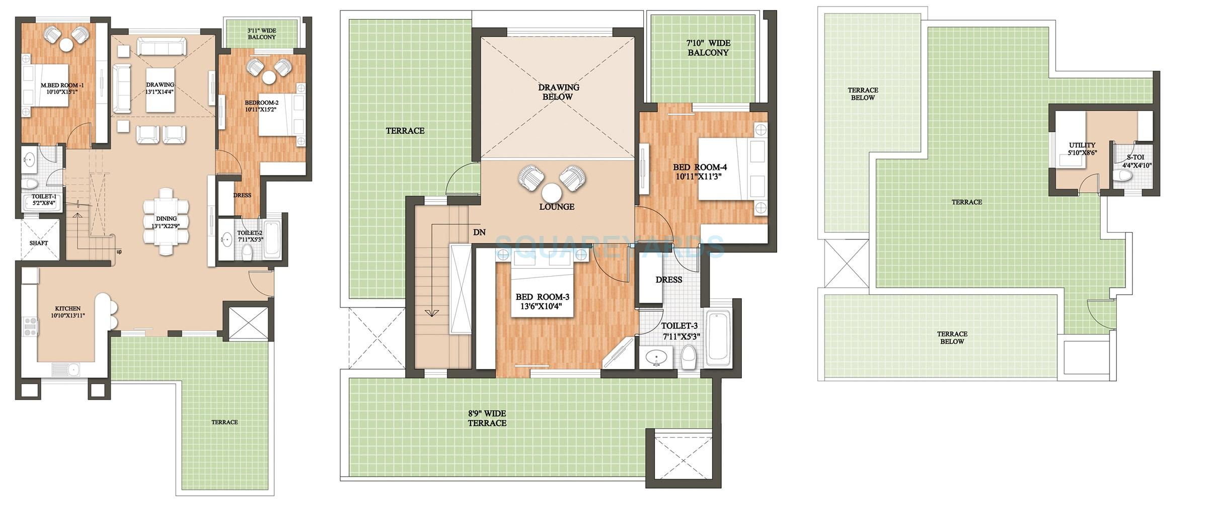 raheja revanta tapas townhouse penthouse 4bhk 3141sqft 1