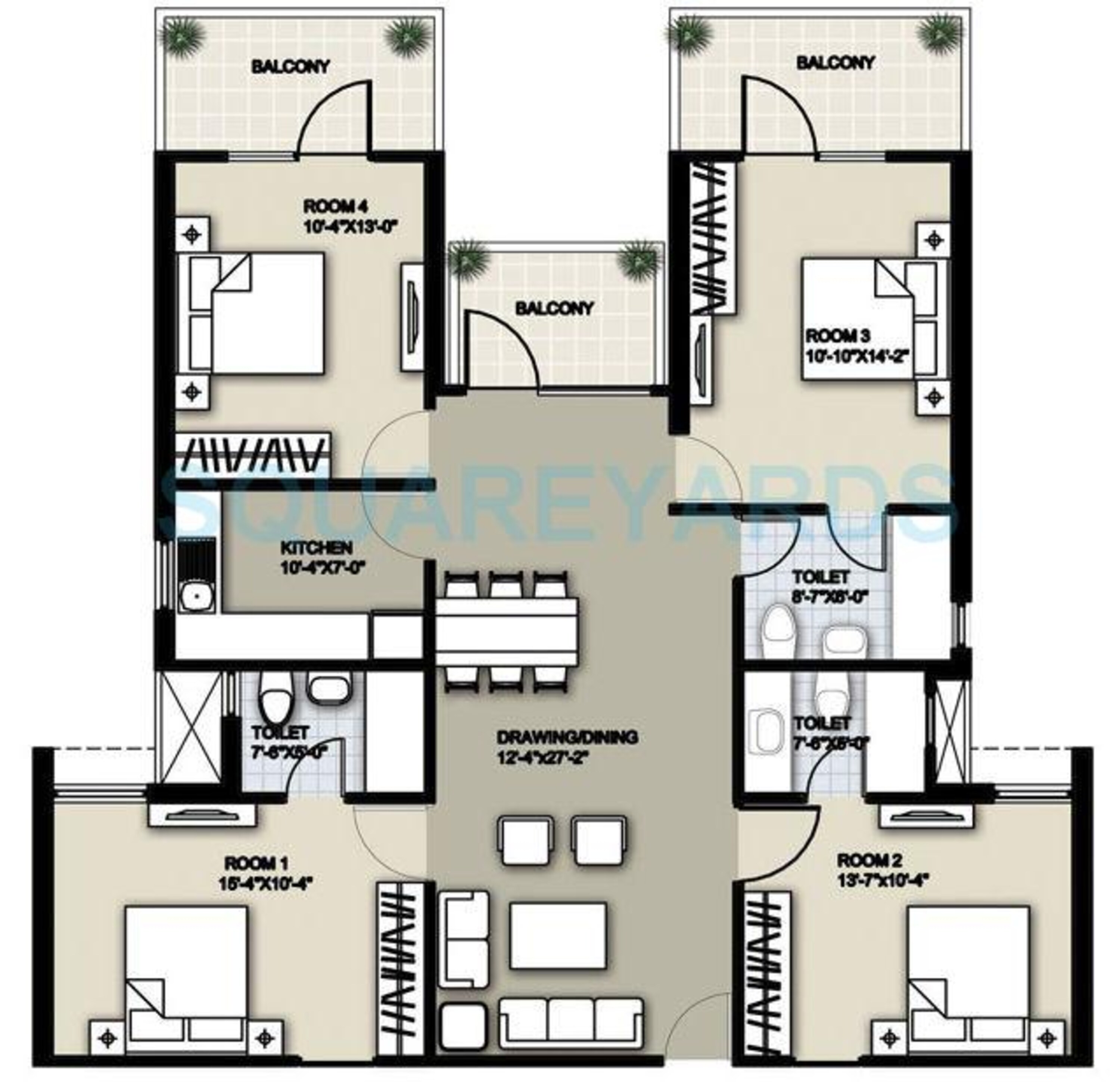 raheja sampada apartment 4bhk 1850sqft 1