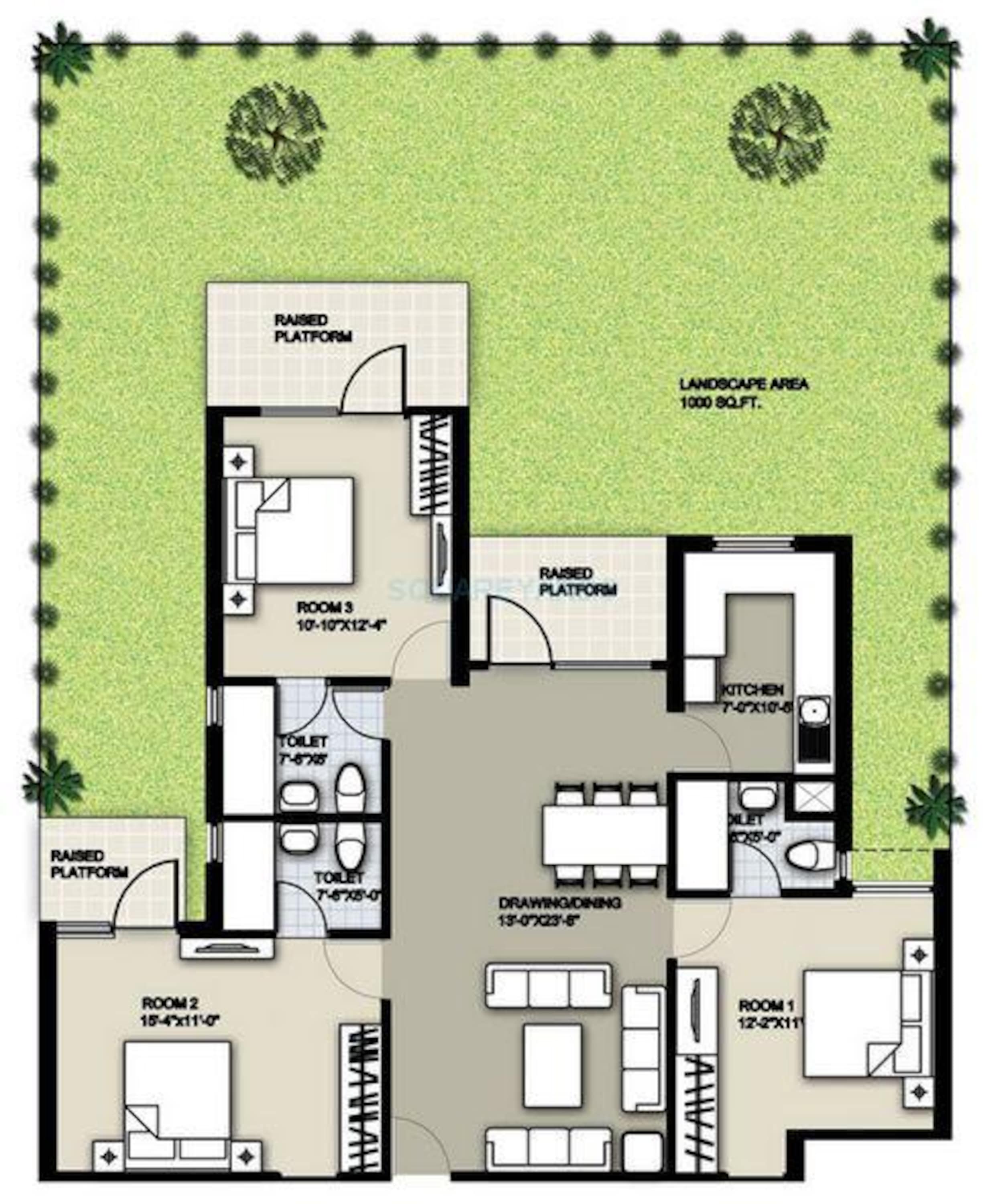 raheja sampada apartment presidential 3bhk 1572sqft 1