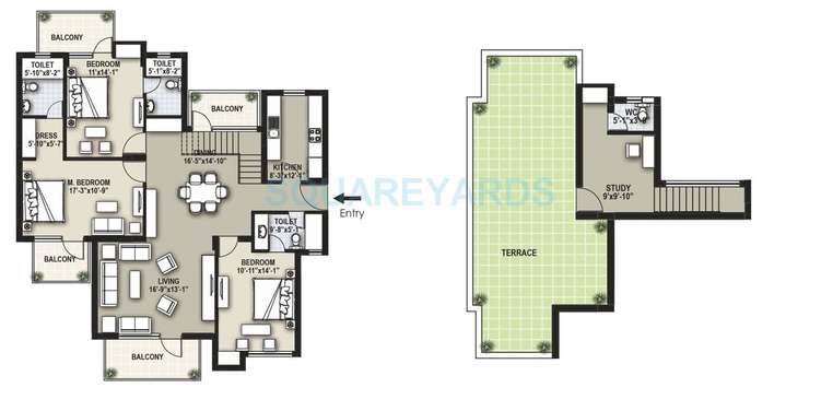 raheja shilas independent floors penthouse tf 3bhk 2317sqft 1