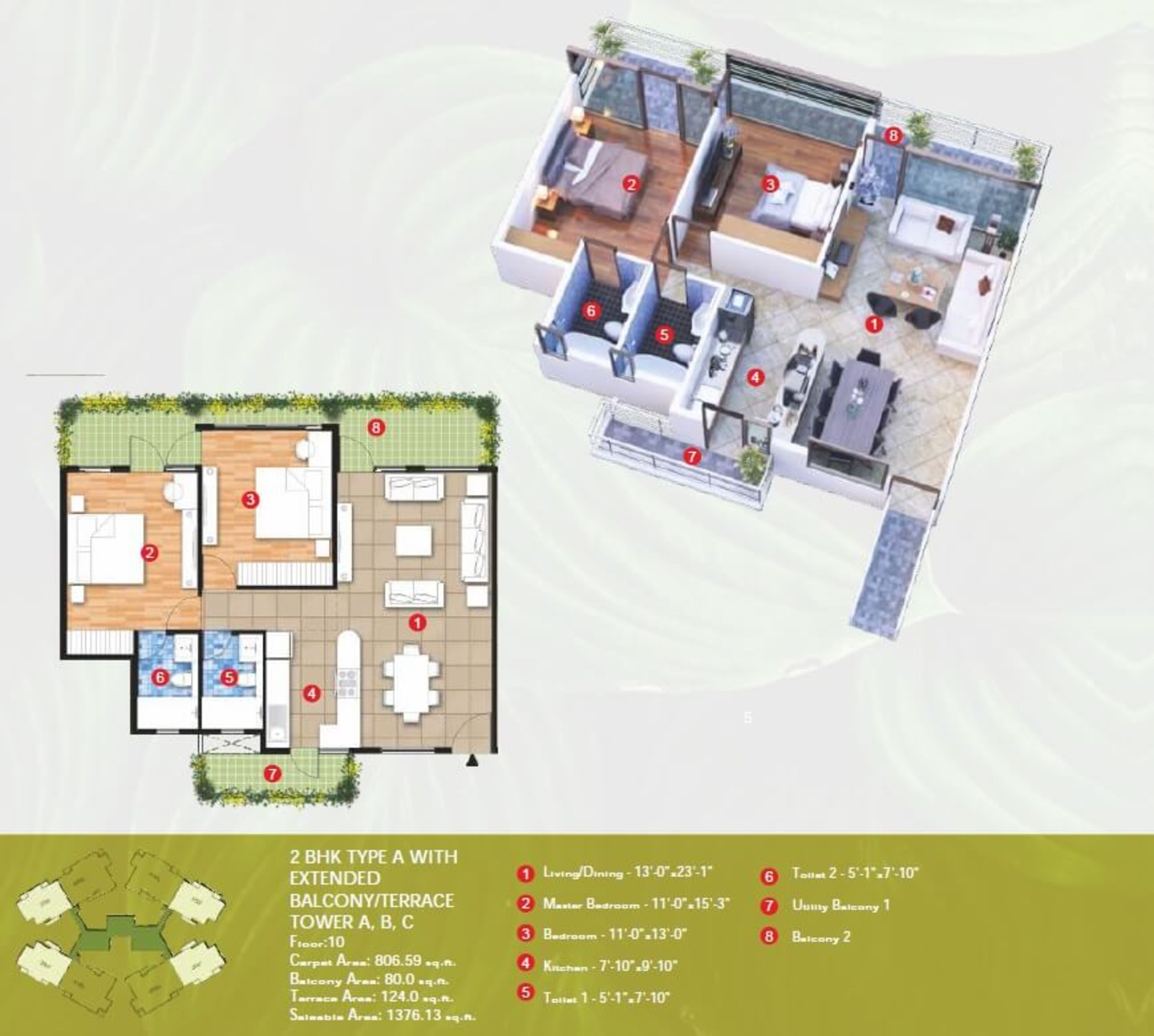 raheja vanya apartment 2bhk 1376sqft 1