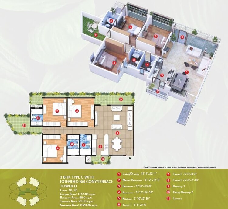 raheja vanya apartment 3bhk 1920sqft 1