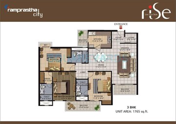  3 BHK Apartment at Ramprastha City Rise, Sector 37d – for Sale