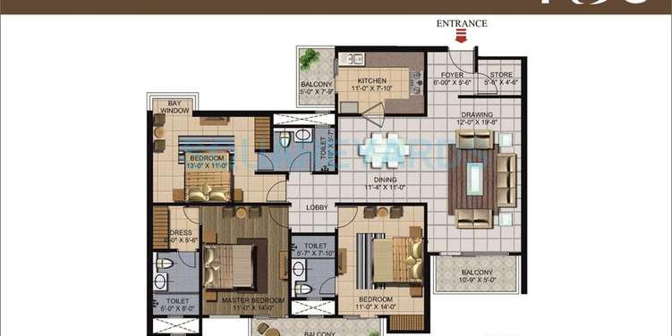 ramprastha city rise apartment 3bhk 1765sqft 1
