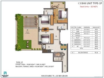  3 BHK Apartment at Riseonic Solitaire, Sector 70 – for Sale