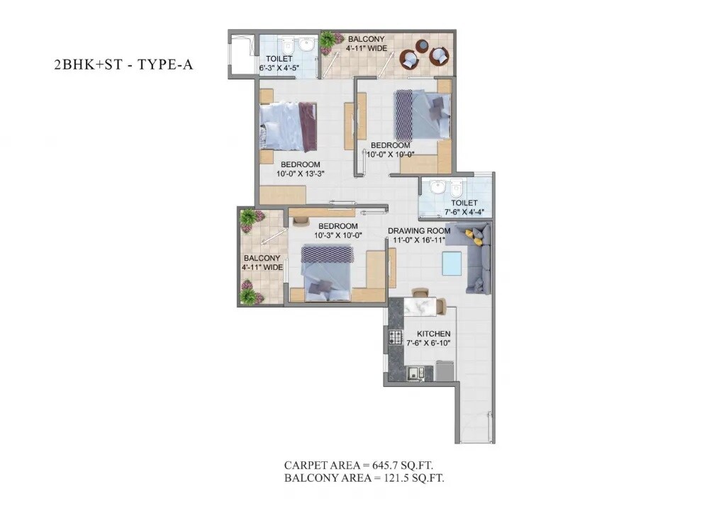  2.5 BHK Apartment at ROF Alante, Sector 108 – for Sale