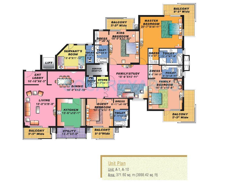 4 BHK 3998 Sq. Ft. Apartment