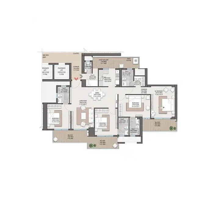 4 BHK 2656 Sq. Ft. Apartment