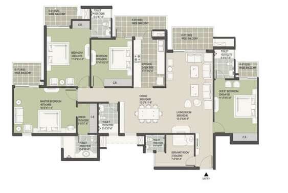 satya the hermitage apartment 4bhk sq 2639sqft 1
