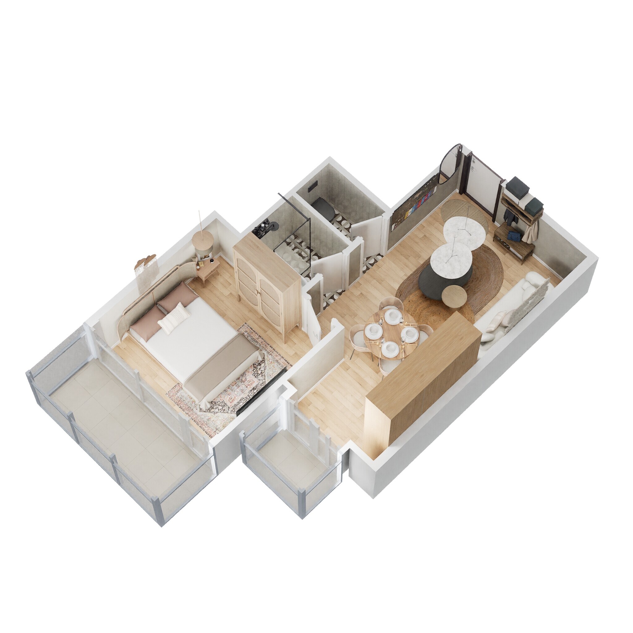 Floor plan of 1 BHK 400 Sq. Ft. Apartment in SG Andour Heights, Gurgaon