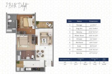  2 BHK Apartment at Shapoorji Pallonji Joyville Gurgaon, Sector 102 – for Sale