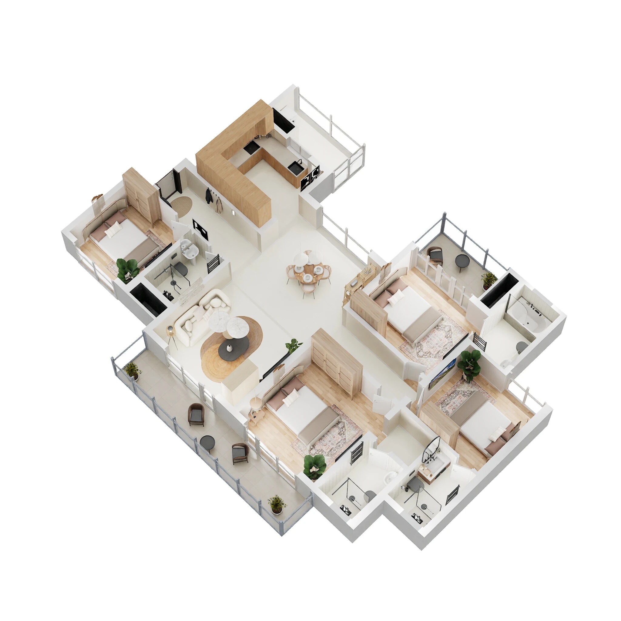 Floor plan of 4 BHK 2180 Sq. Ft. Apartment in Shapoorji Pallonji Joyville Gurgaon, Gurgaon