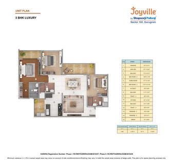 3 BHK Apartment For Rent in Shapoorji Pallonji Joyville Phase 2 Sector 102 Gurgaon  7692462